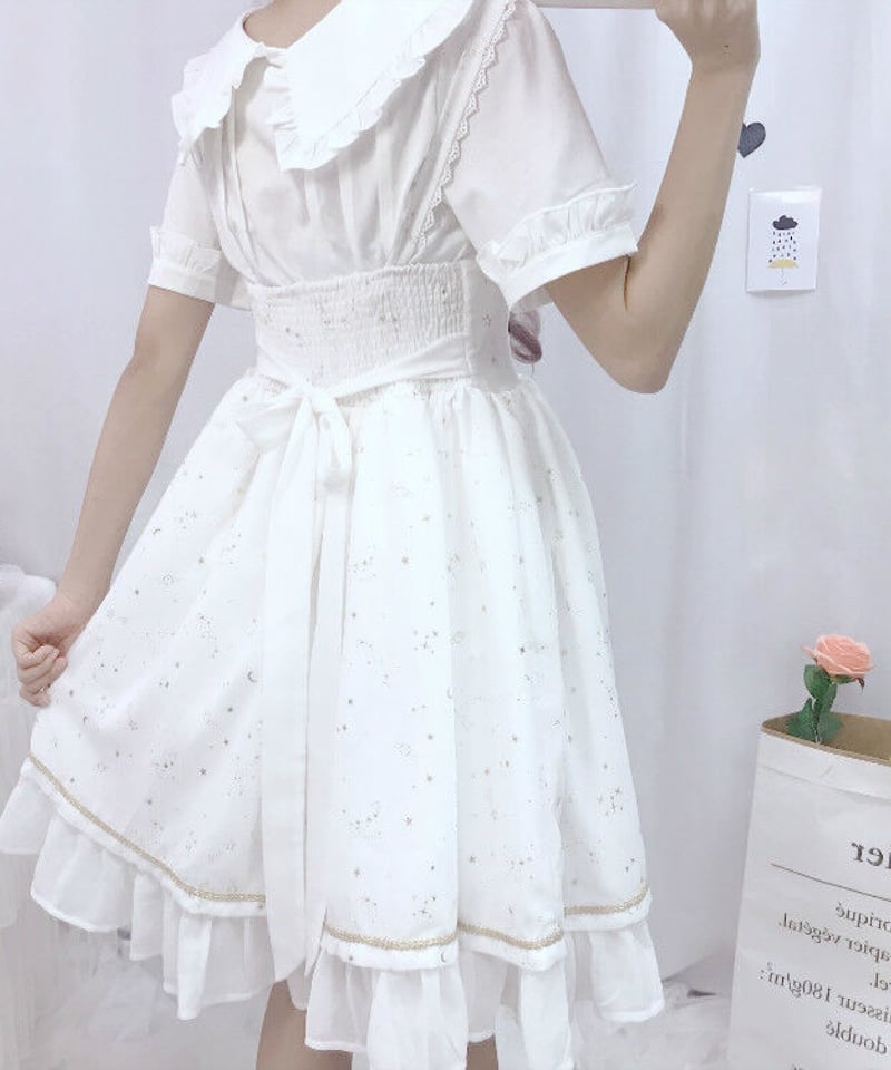 ロリィタ 星座柄 リボンストラップ スリム シフォン JSK ストラップ