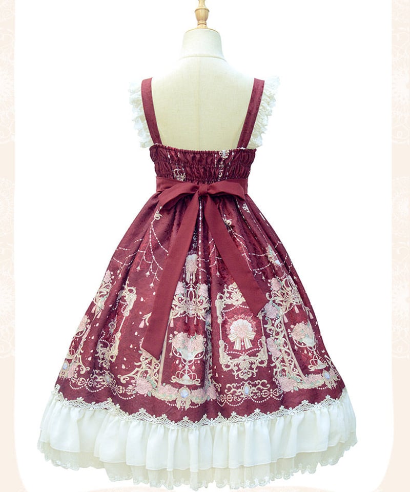 花籠柄 プリント ロリィタ JSK 繁花章華 [LO191] | Roses on the