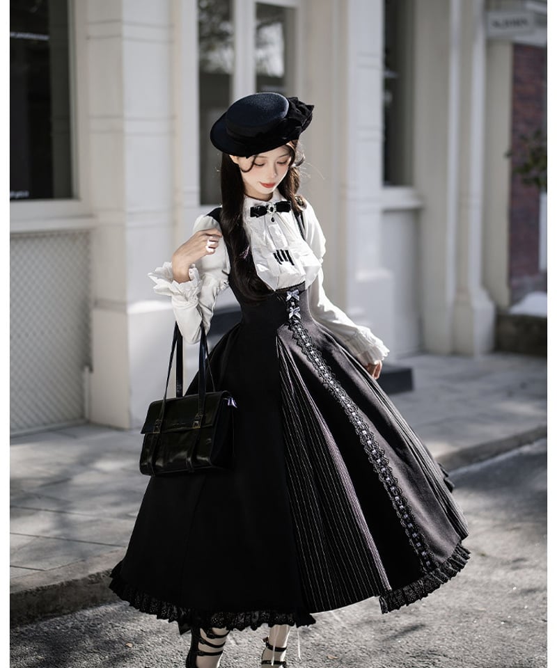 with PUJI Letter and Poetry / モノクロ楽章 ロリィタドレス セ