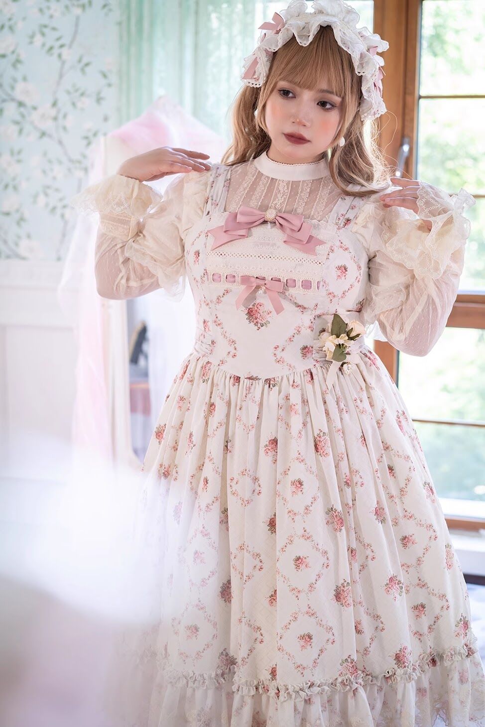 Miss Point 木香薔薇 2.0 花柄 ロング ロリィタドレス JSK Miss Point 木香薔薇 2.0 花柄 ロング ロリィタドレス JSK