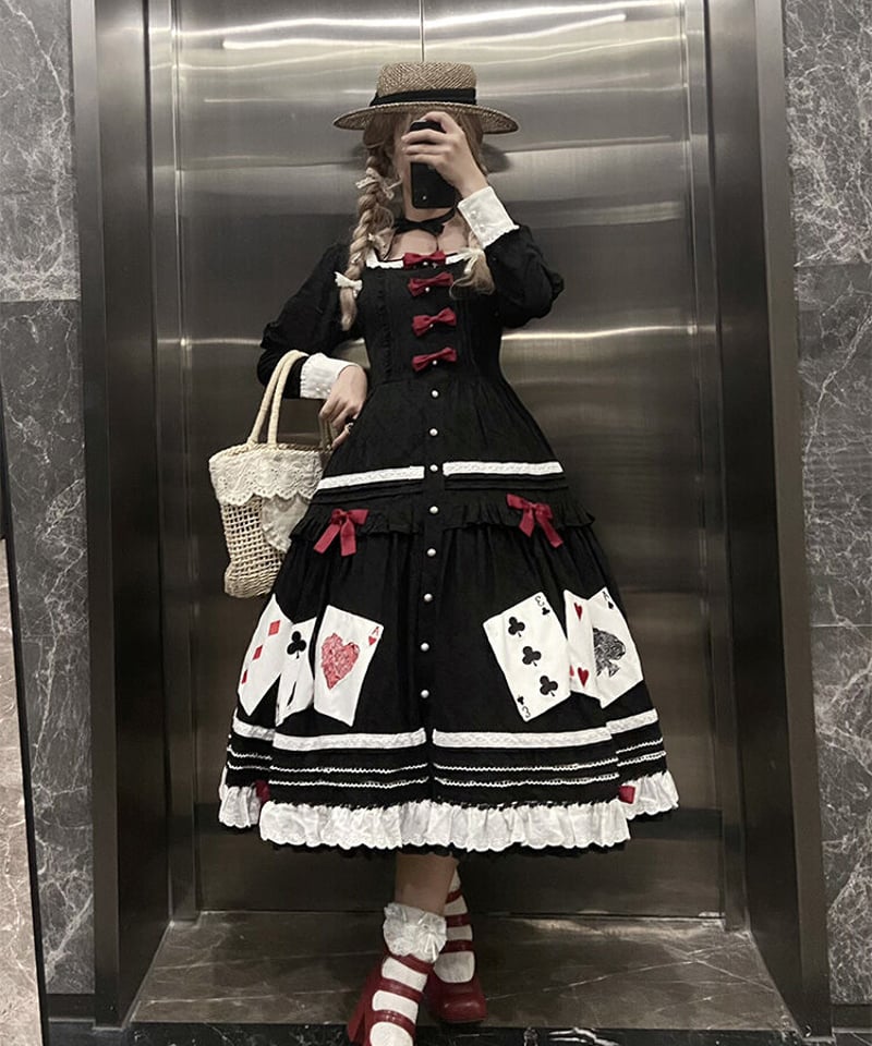 Beleganty Lolita / トランプ パッチ刺繍 アリス コットン Beleganty Lolita / トランプ パッチ刺繍 アリス コットン