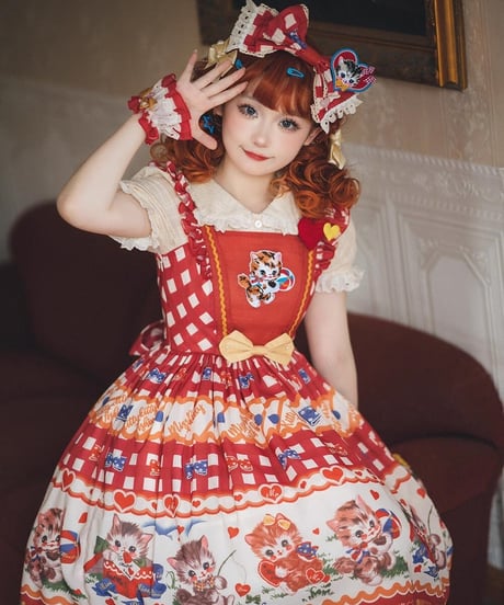 Miss Point / with kitty  フライングスリーブJSK [LO805]