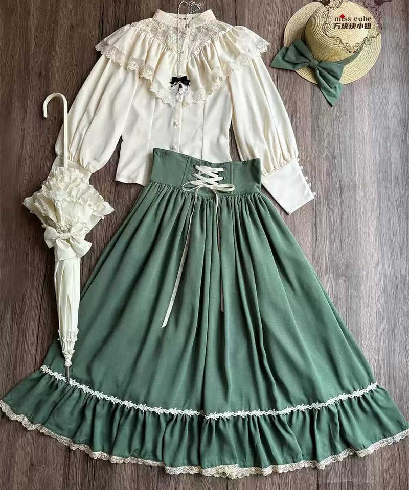 Miss Cube / 素描野ばら コルセットスカート [LO1185] | Roses on