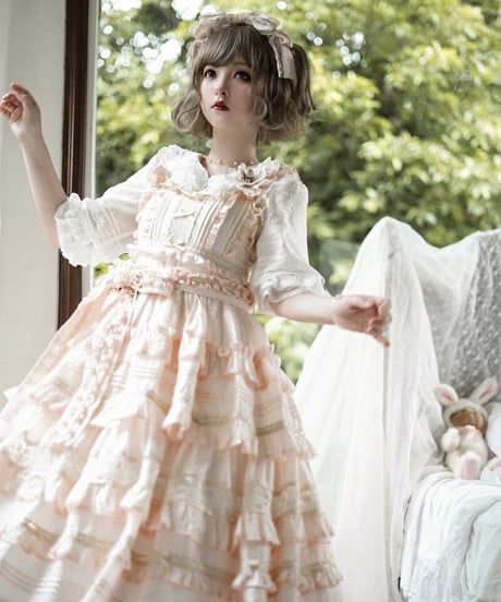 chibi shop 芍薬シリーズ テンセルレース ロングスカート[LO565]