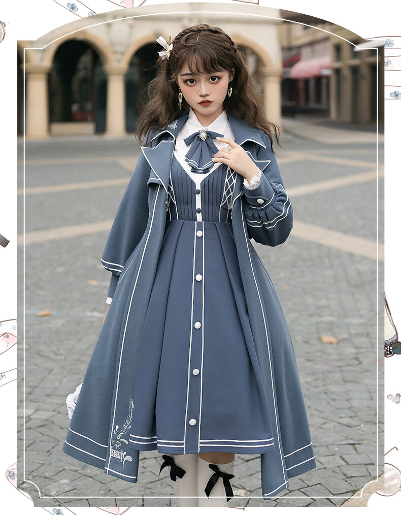 【栀】LO1199 lolita オリジナル 洋服 ロリータ スカート+コート LO1199 lolita オリジナル 洋服 ロリータ スカート+コート【中古