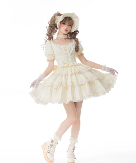 WF Lolita / Miss Flora   ロリィタドレス 綿 ブラウス＋スカートセット [LO973]
