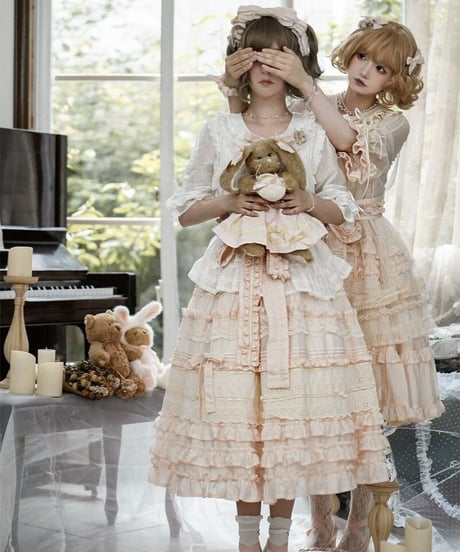 chibi shop 芍薬シリーズ テンセルレース ロングスカート[LO565]
