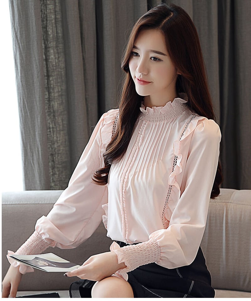 [No.413] TRALALA*ピンクシフォンリボンパフスリーブ No.413] TRALALA*ピンクシフォンリボンパフスリーブ