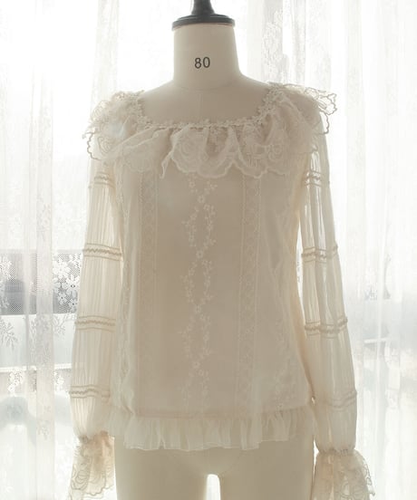 Miss Point 香りを求めて シフォン長袖ブラウス[LO585]