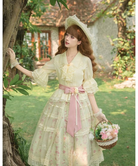 with PUJI Letter and Poetry / Rose Breeze ロリィタドレス set [LO1585]