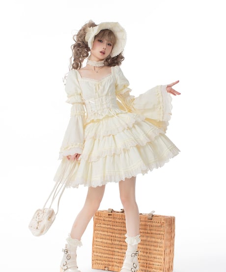 WF Lolita / Miss Flora   ロリィタドレス 綿 ブラウス＋スカートセット [LO973]