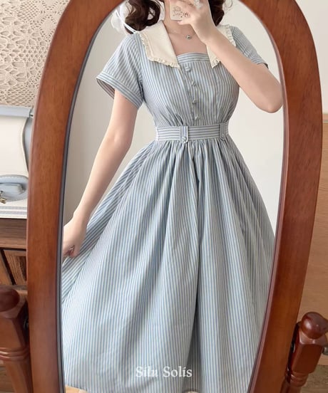Forest Wardrobe /  悠久の森 ストライプワンピース、ペチコート [LO1578]