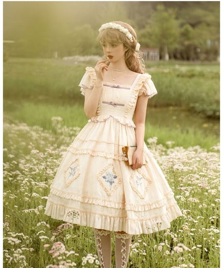 with PUJI Letter and Poetry シリーズ  with Spring ロリィタ  ドレス セット [LO507]