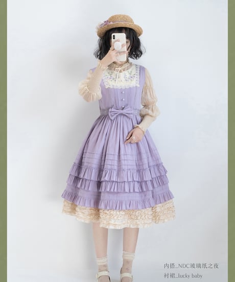 草莓巫女 Nelly コットン刺繍 ロリィタドレス JSK [LO752]