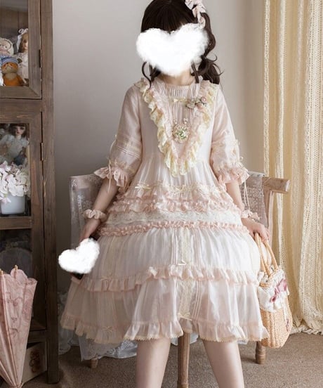 chibi shop 芍薬シリーズ テンセルレース ワンピース [LO565]