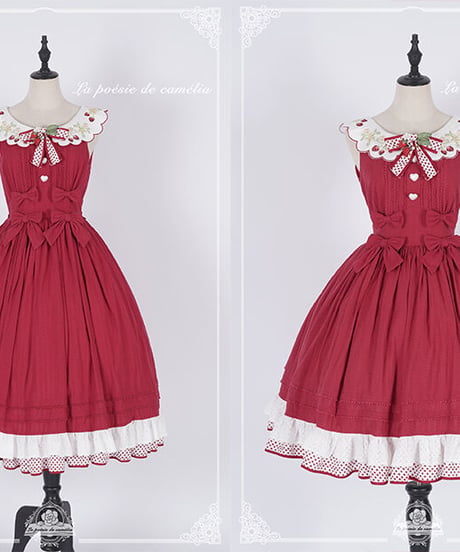la poésie de camélia いちご 刺繍ロリィタ JSK ロング [LO474]