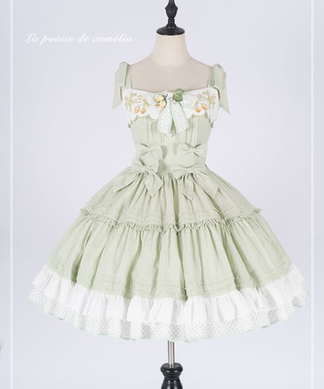 la poésie de camélia いちご 刺繍ロリィタ ストラップJSK [LO474]