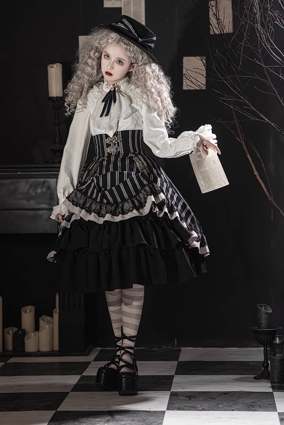 Miss Point / Point Manor クラシックロリィタ 白黒ストライプSP版 長