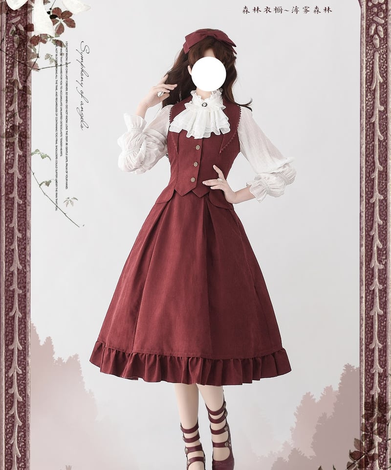 ロリータ スカート トップス リボン FOREST WARDROBE Forest Wardrobe クラシカルジャンパースカート 貴族風 – 個性的