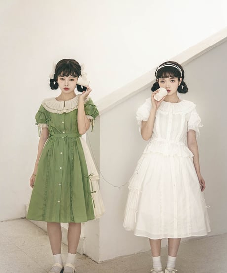 WhitalAlley / Whisper of Pleats コットン ツイストサスペンダースカート＋ブラウス [LO548]