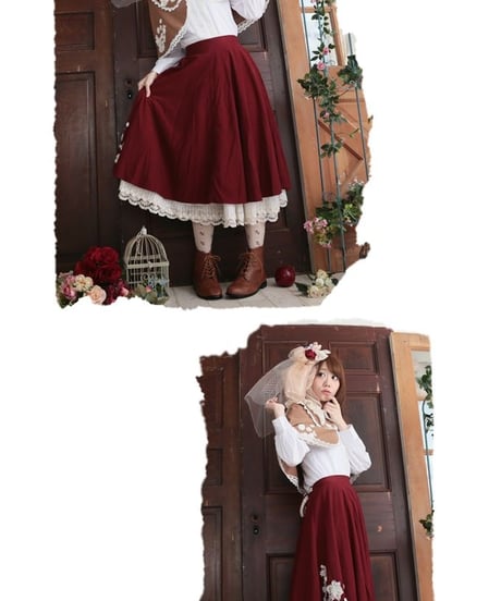 ３層レースのたっぷりのロングペチコート 薄手 春夏 78cm/88cm丈 森ガール [SK34]