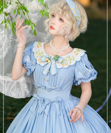 la poésie de camélia いちご 刺繍ロリィタ ワンピース ロング [LO474]