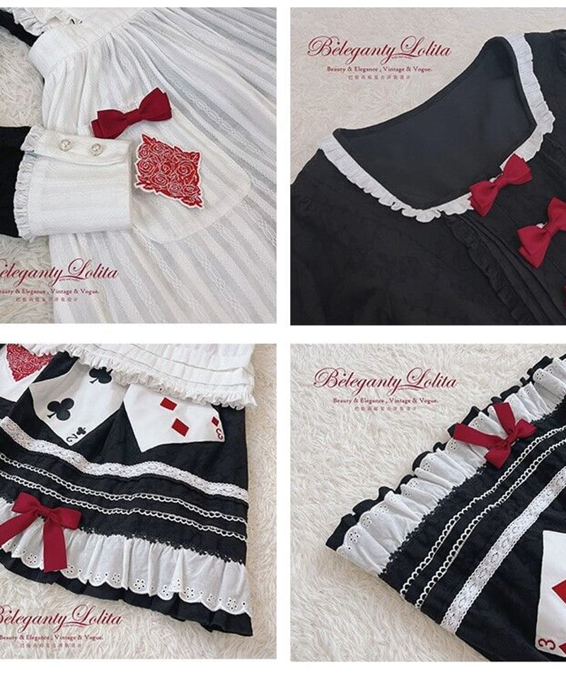 Beleganty Lolita / トランプ パッチ刺繍 アリス コットン Beleganty Lolita / トランプ パッチ刺繍 アリス コットン