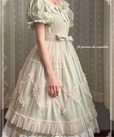 la poésie de camélia いちご 刺繍ロリィタ レースオーバードレス [LO474]