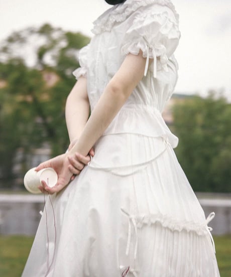 WhitalAlley / Whisper of Pleats コットン ツイストサスペンダースカート＋ブラウス [LO548]