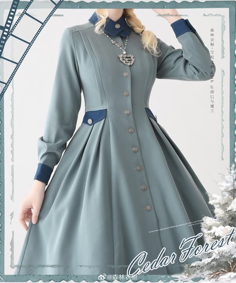 Forest Wardrobe 杉の森 ケープ付きコートワンピース [LO935]