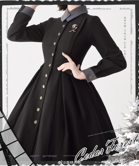 Forest Wardrobe 杉の森 ケープ付きコートワンピース [LO935]