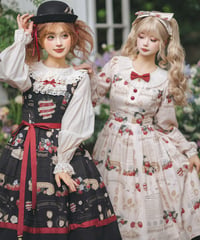 Miss Cube /  苺画報シリーズ OP、JSK、ピナフォアスカート、長袖ブラウス [LO1475]