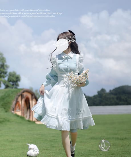 手染め クリスマスローズ エプロンドレス