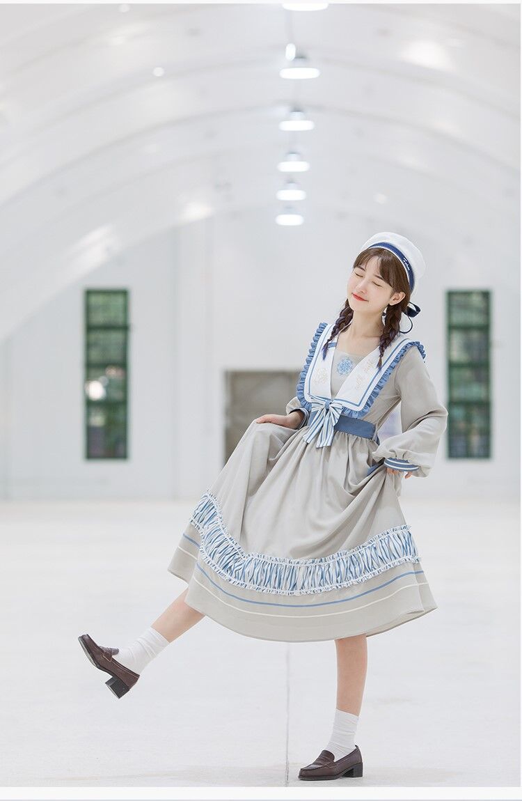 アマスタシア　AmaStacia　COLLETTA　ワンピースとベレー　セーラー アマスタシア Colletta セーラーワンピース(ボルドーM)＋ベレー帽