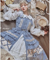 mumu あじさい クラシックロリィタ コットン スカート、ブラウス、ペチコート　フルセット [LO520]