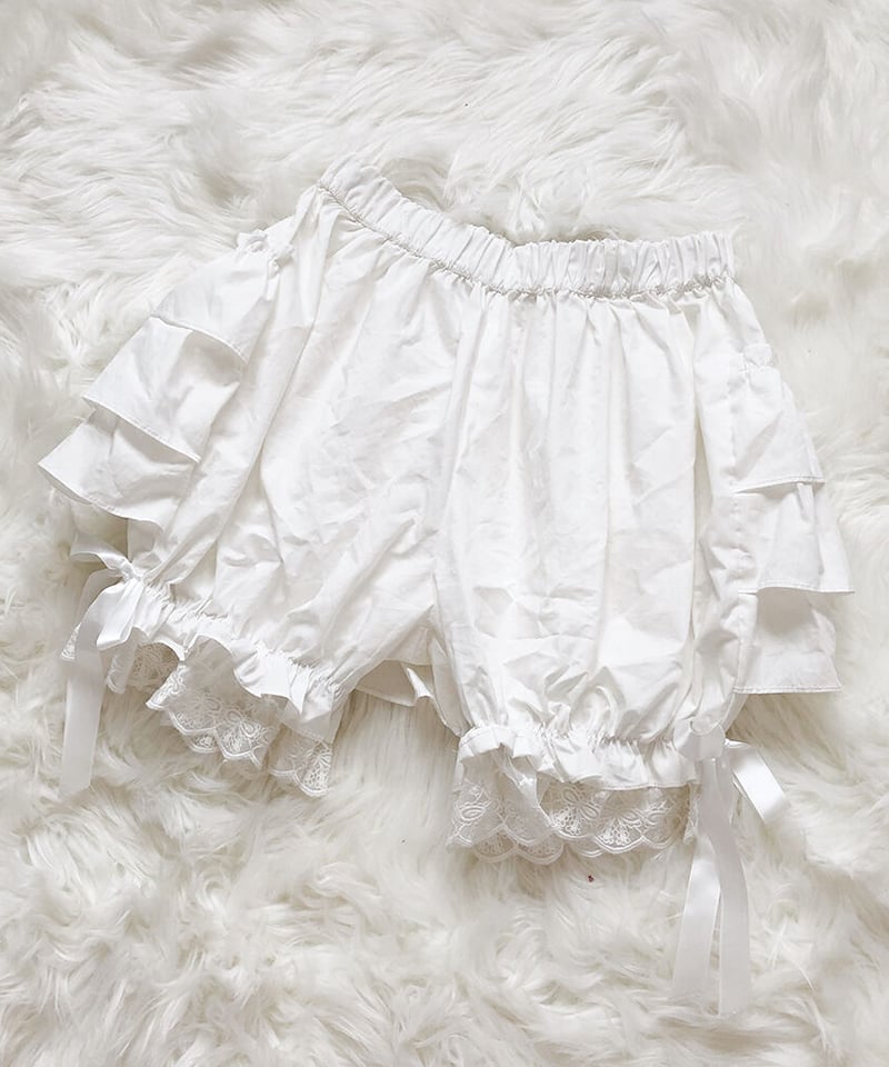 夢の工作室 綿レースフリル ドロワーズ [LO175] | Roses on the Roo