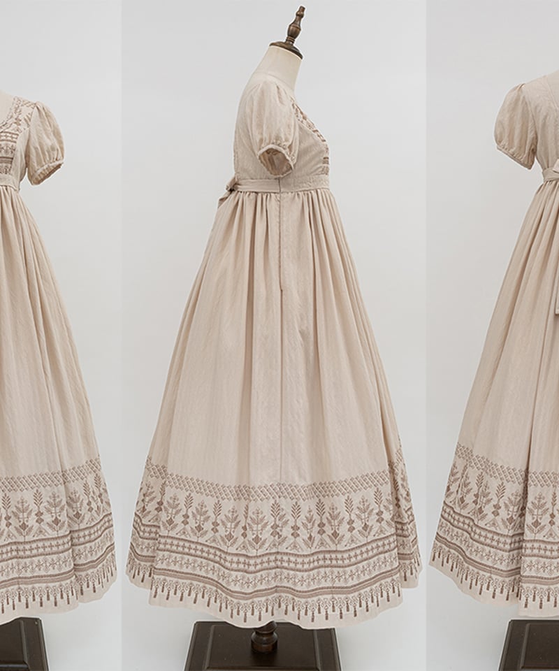 Miss Point / 落陽のヴェール エンパイアスタイルワンピース 日常刺繍