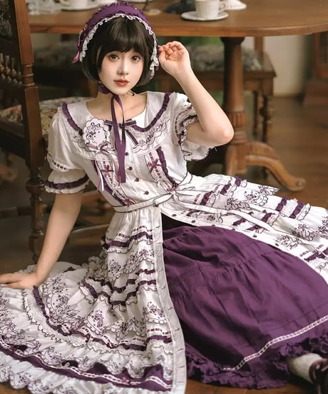 Miss Point 四季の果樹園 ロリィタドレス ブラウス、 花びらタブリエ、ペチコート [LO1611]