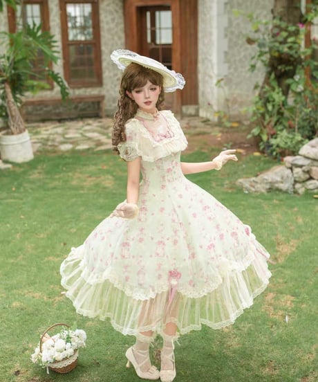 with PUJI Letter and Poetry / Rose Breeze ロリィタドレス set [LO1585]
