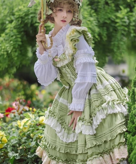 Lucy and  Lory / Pastoral roaming クラシック コットンロング ロリィタドレス JSK [LO860]