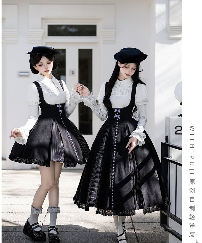 with PUJI Letter and Poetry / モノクロ楽章 ロリィタドレス セ