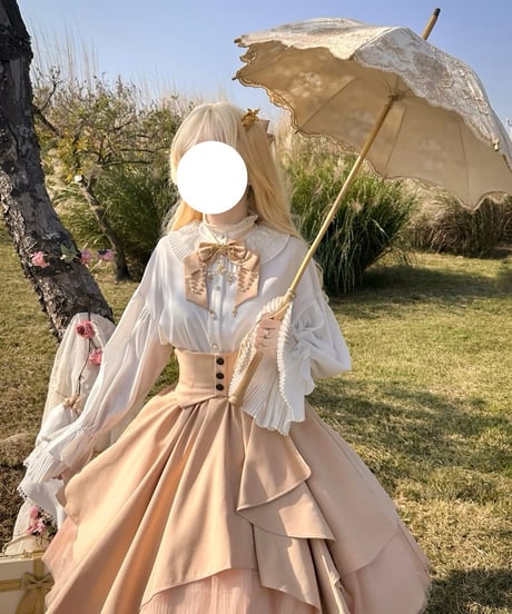 時之神殿Lolita 晚祷歌 イレギュラーヘムコルセットスカート  [LO399]