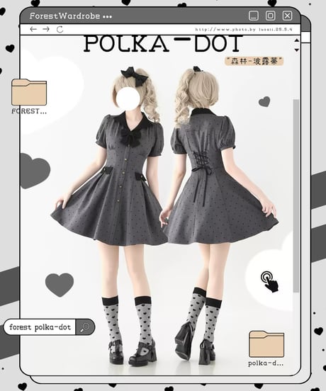 Forest Wardrobe 森林ポルカドット ワンピース [LO1419]