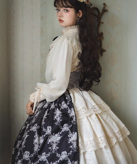 Miss Point アンティークフラワーウォール ロリィタドレス コルセットSK、ブラウス  [LO894]