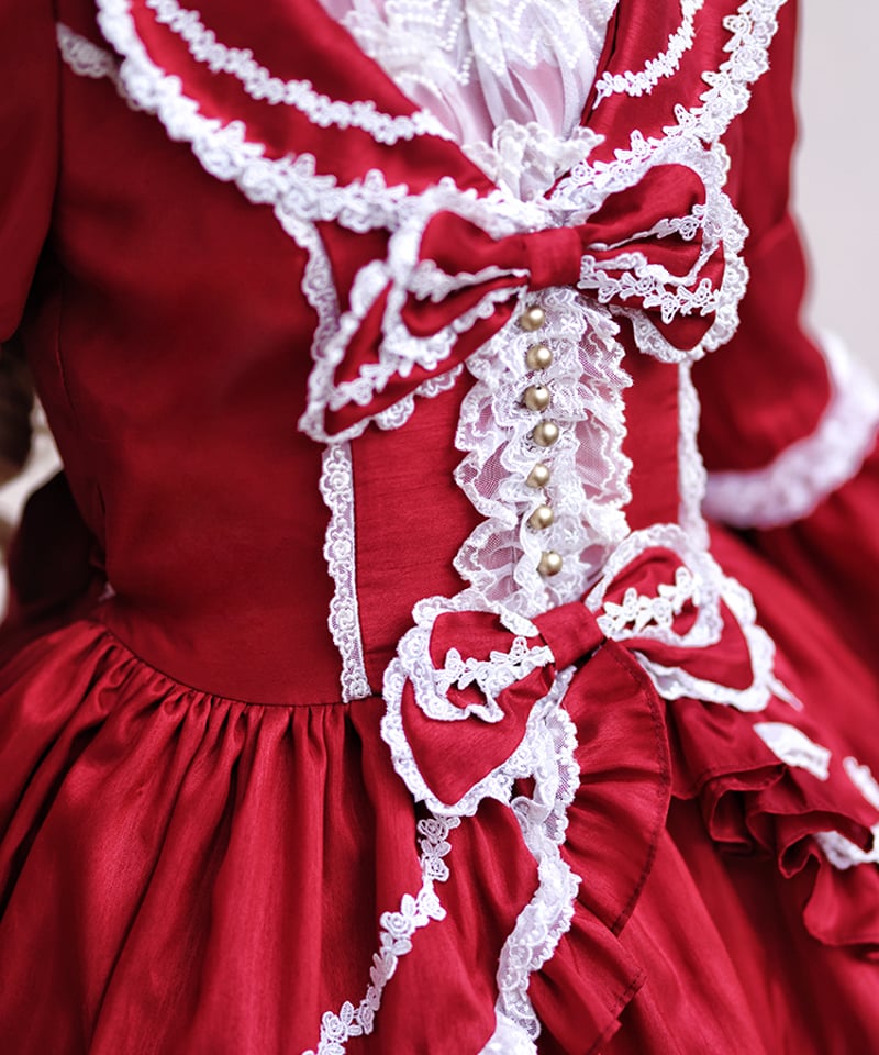 Henrietta ロマンティックサロンワンピース　ボルドー　3 ロリータ Henrietta ロマンティックサロンワンピース ボルドー 3 ロリータ