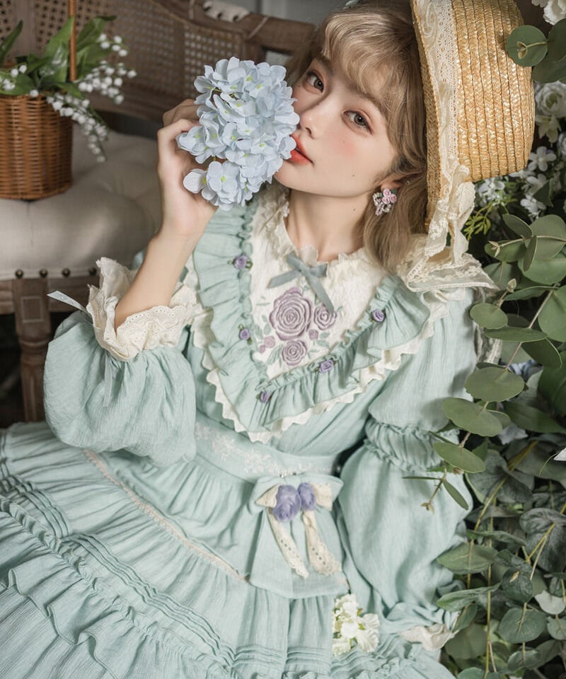 ハンドメイド　ロリィタ　ティアードワンピース ロリータ ワンピース ジャンパースカート ロリィタ 可愛い 定番