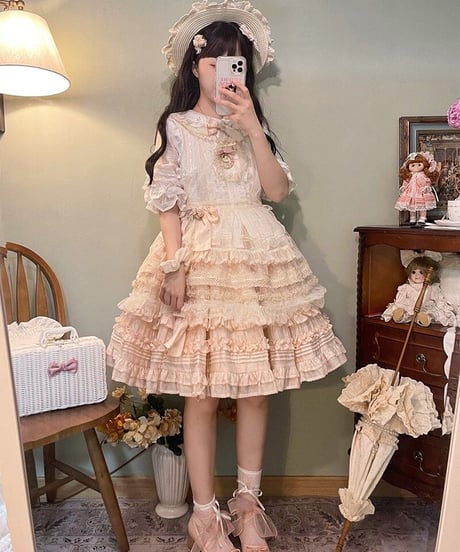 chibi shop 芍薬シリーズ テンセルレースケーキフリルスカート[LO565]