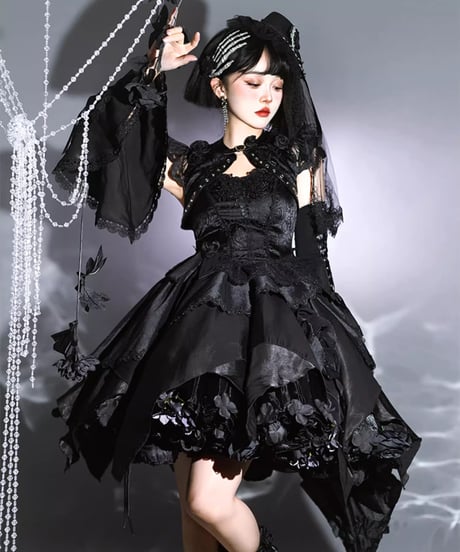一只冲天兔 / 花パニエ 35cm丈 ④[LO26]