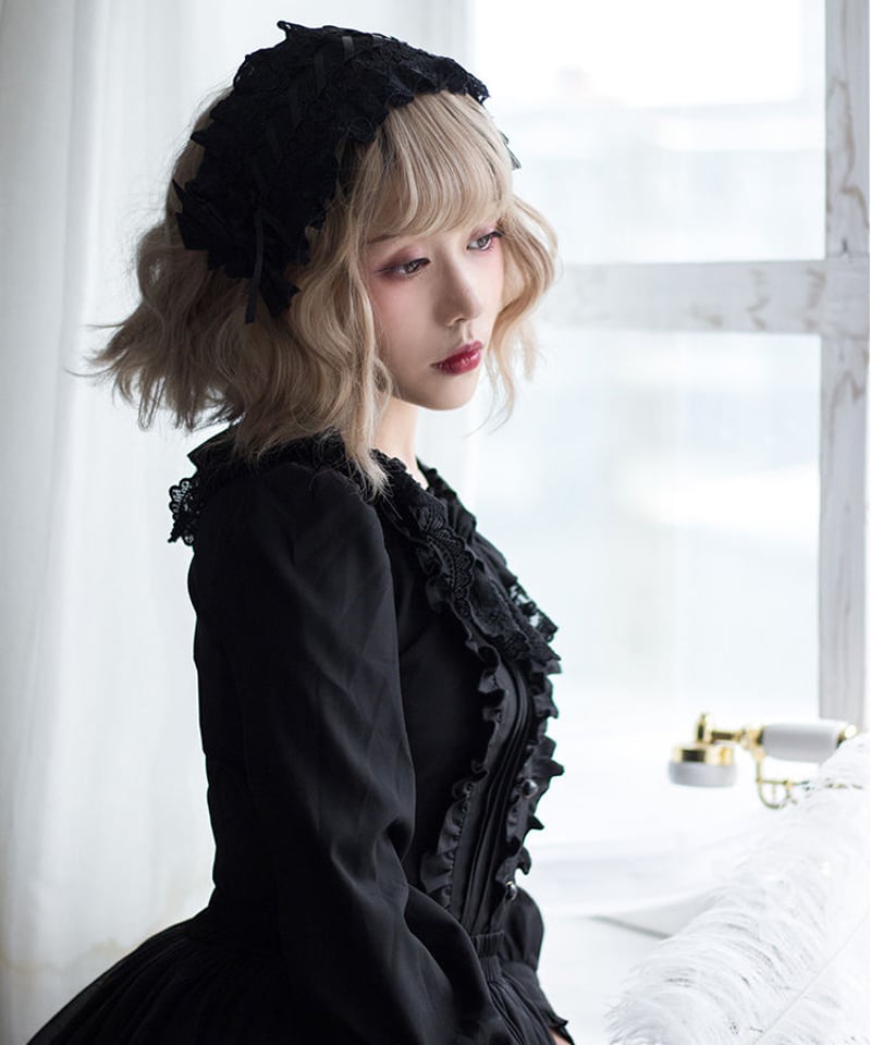 フリル&レース ラウンドネック 長袖 ロリータ ブラウス XL フリル&レース ラウンドネック 長袖 ロリータ ブラウス XL