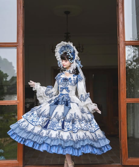 Bramble Rose /  磁韻華章コレクション 蝶恋青花 ロリィタドレス ワンピース set [LO1431]